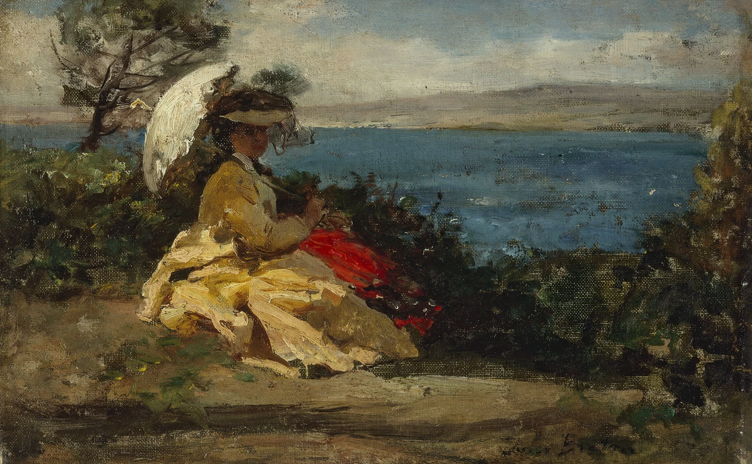 La donna con il parasole; Baia di Douarnenez, 1870 - Musée des Beaux, Arts de la ville de Paris 1